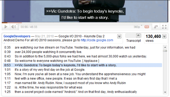 YouTube transcript