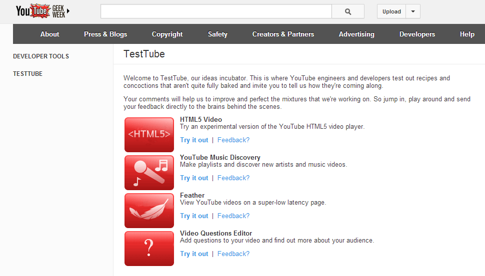 YouTube TestTube