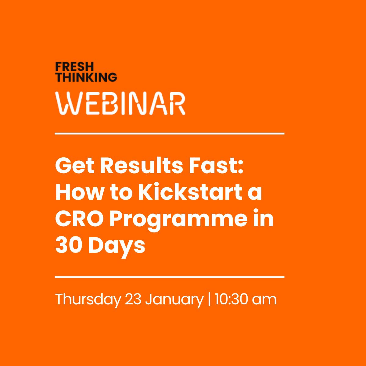 Get Results Fast How to Kickstart a CRO Programme in 30 Days