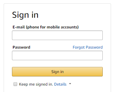 Amazon log in