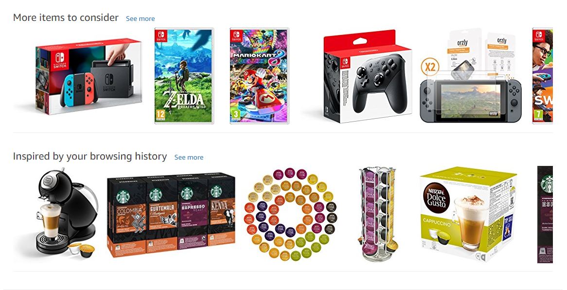 Amazon's product recommendations