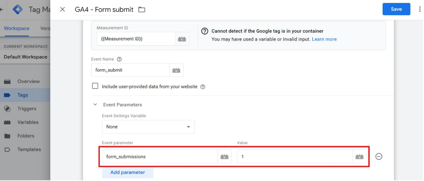 Creating custom metrics - GA4 form submit