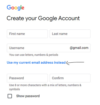 Create your Google account
