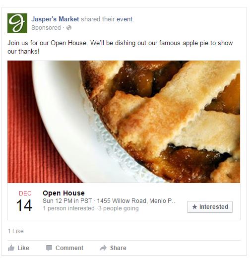 Event response Facebook ads