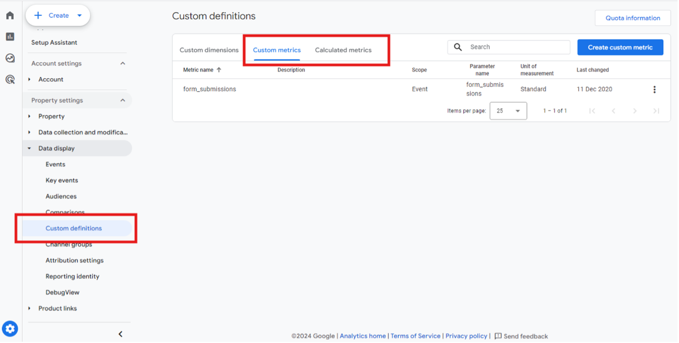 GA4 Calculated and Custom Metrics