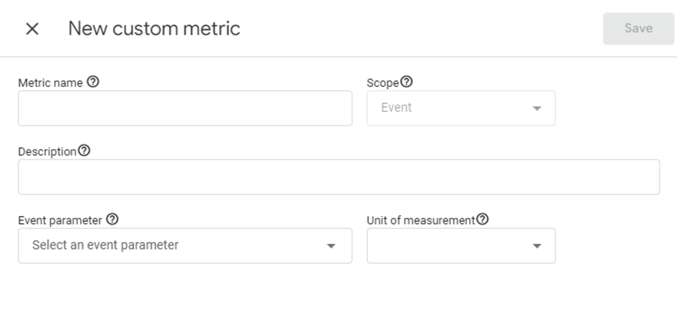 GA4 New Custom Metric