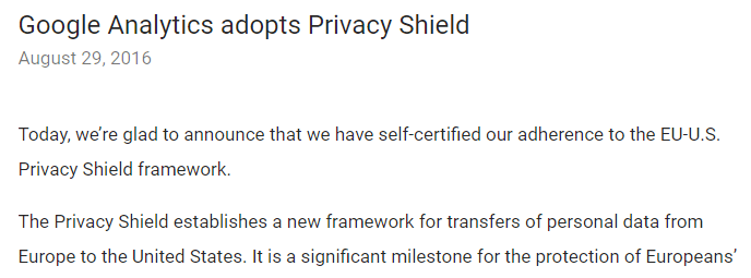 Google's privacy shield announcement