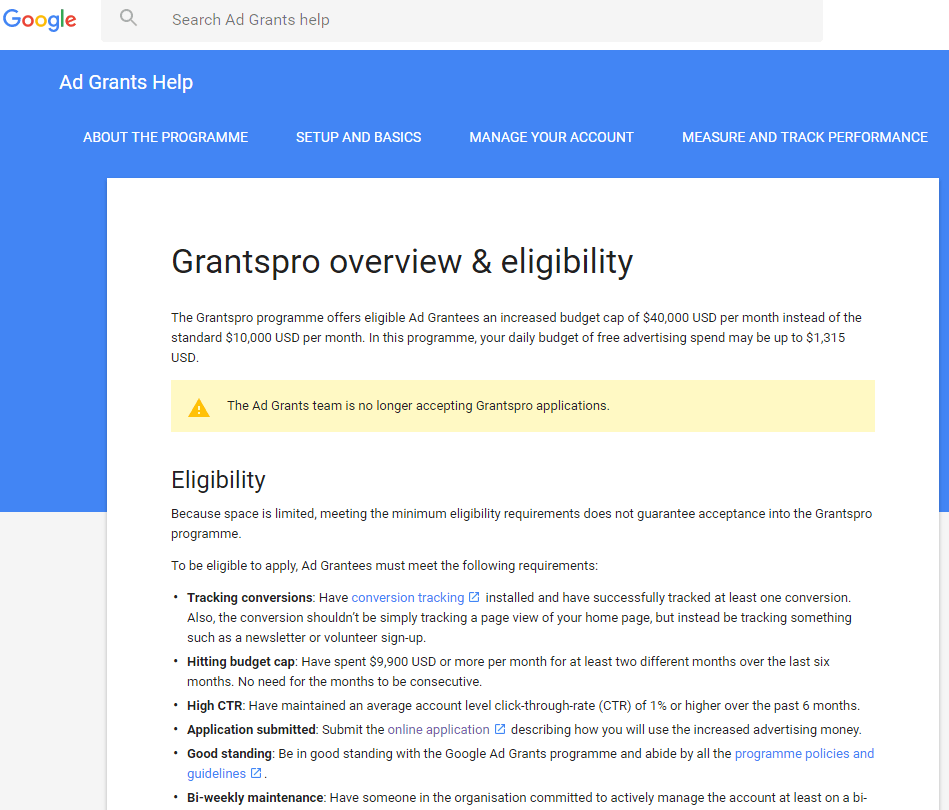 Grantspro overview & eligibility