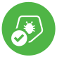 Green vulnerability management icon
