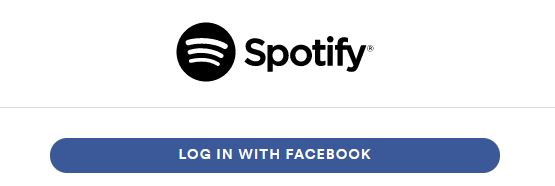 Spotify's log in with Facebook option.