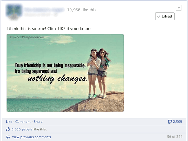 On page Facebook ad