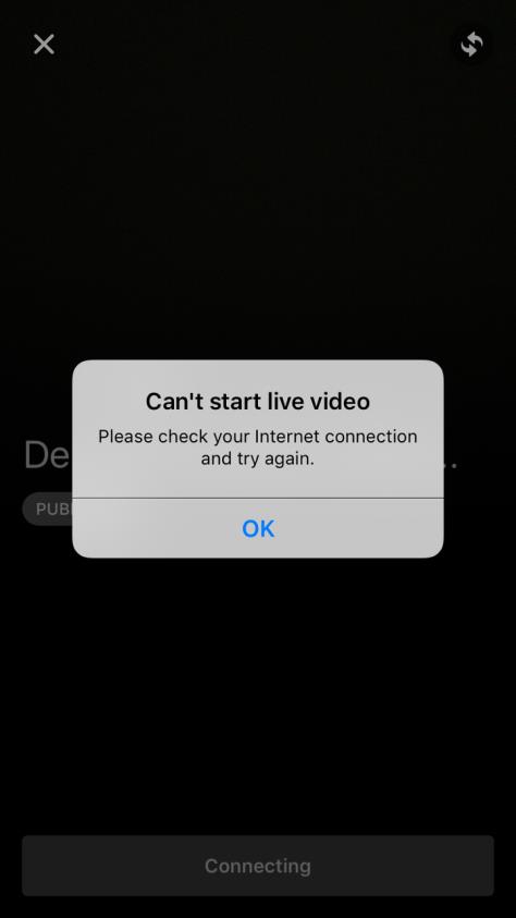 Poor connection error message