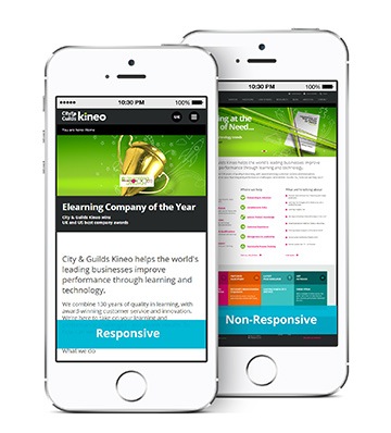 Responsive vs non-responsive website on smartphone