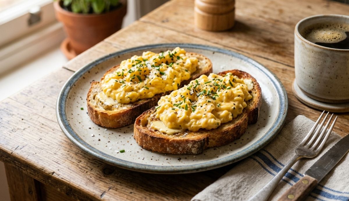 Scrambled eggs on a Sunday morning