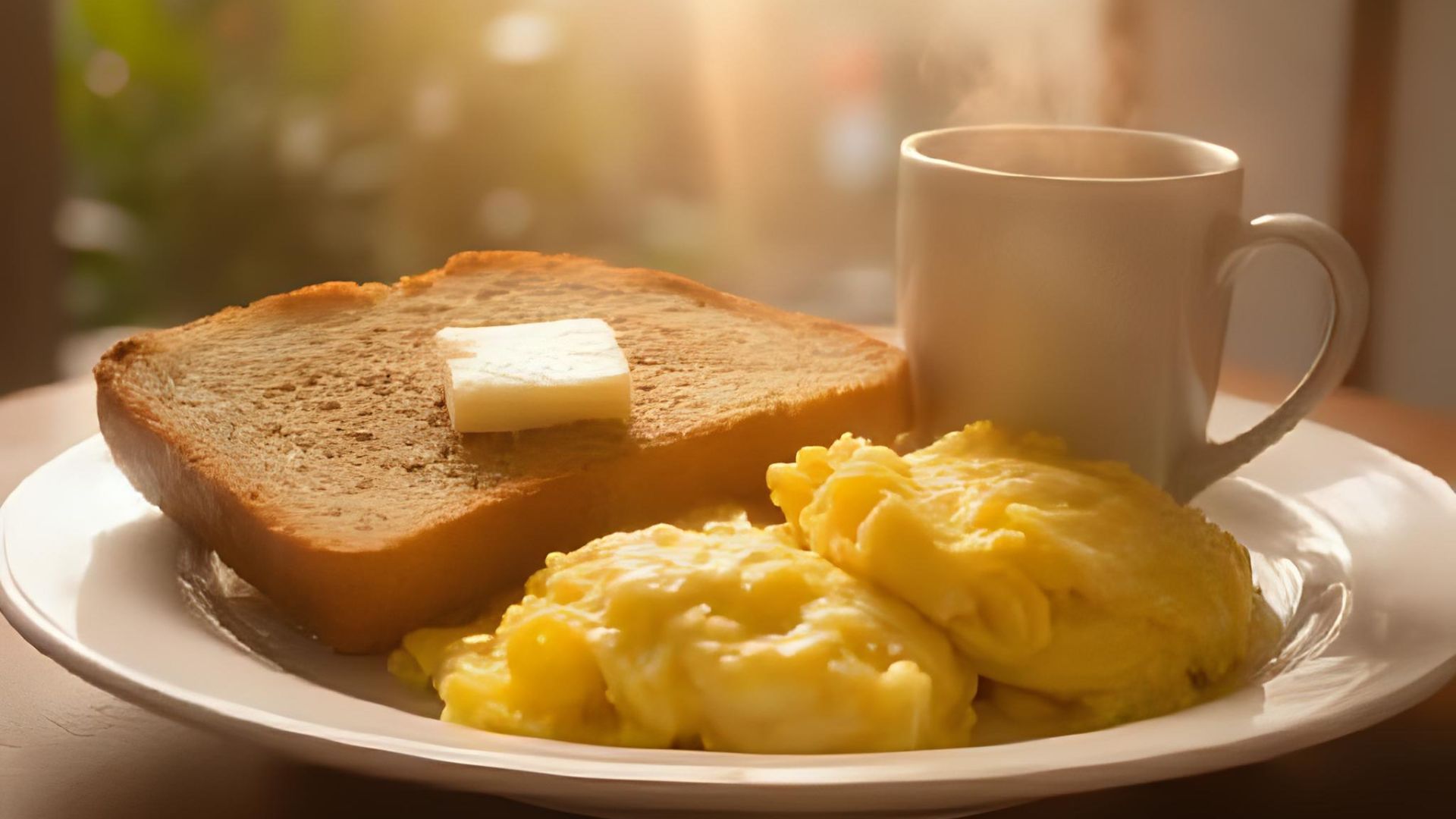 scrambled with sourdough toast lots of salted butter and black coffee