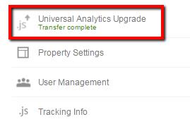 universal analytics transfer complete